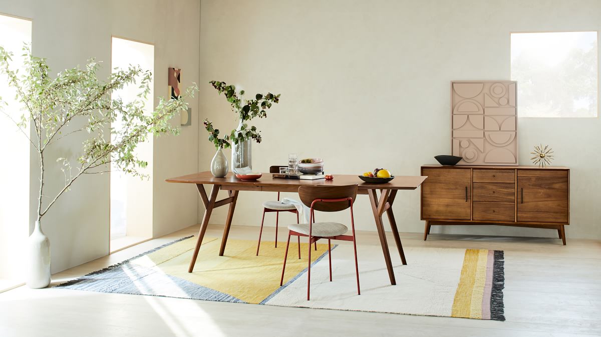 Mid Century Expandable Dining Table Walnut Mid Century Expandable Dining Table Walnut