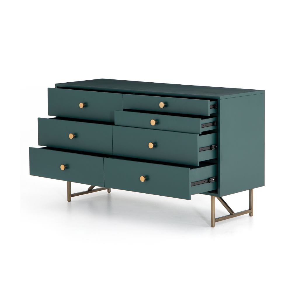 Matte Wood & Brass 7-Drawer Dresser | West Elm