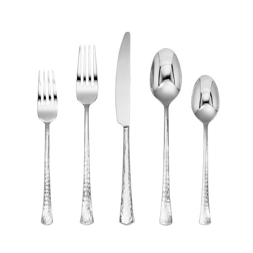 Keene Hammered Mirror Flatware (Set of 20) | West Elm