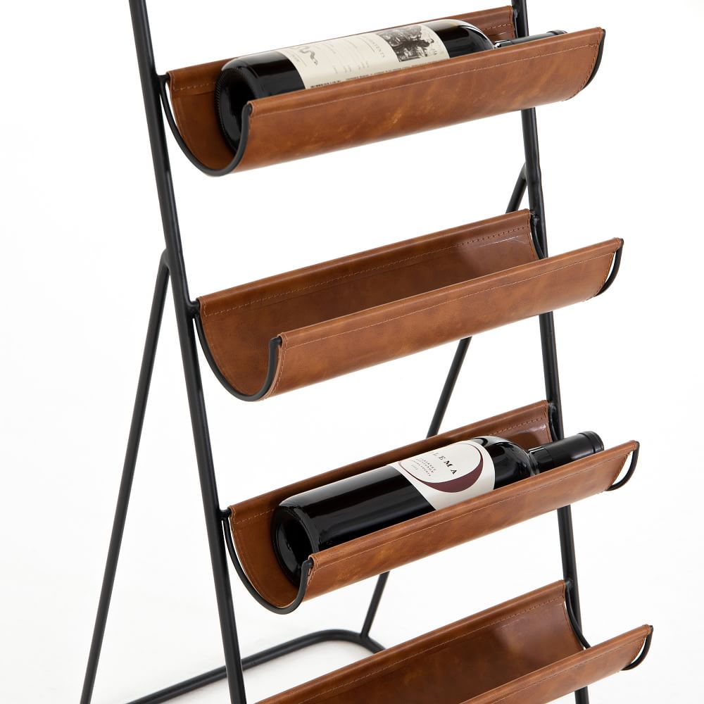 Iron & Leather Wine Rack West Elm