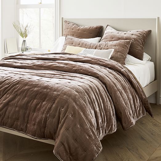 Lush Velvet Tack Stitch Quilt Shams