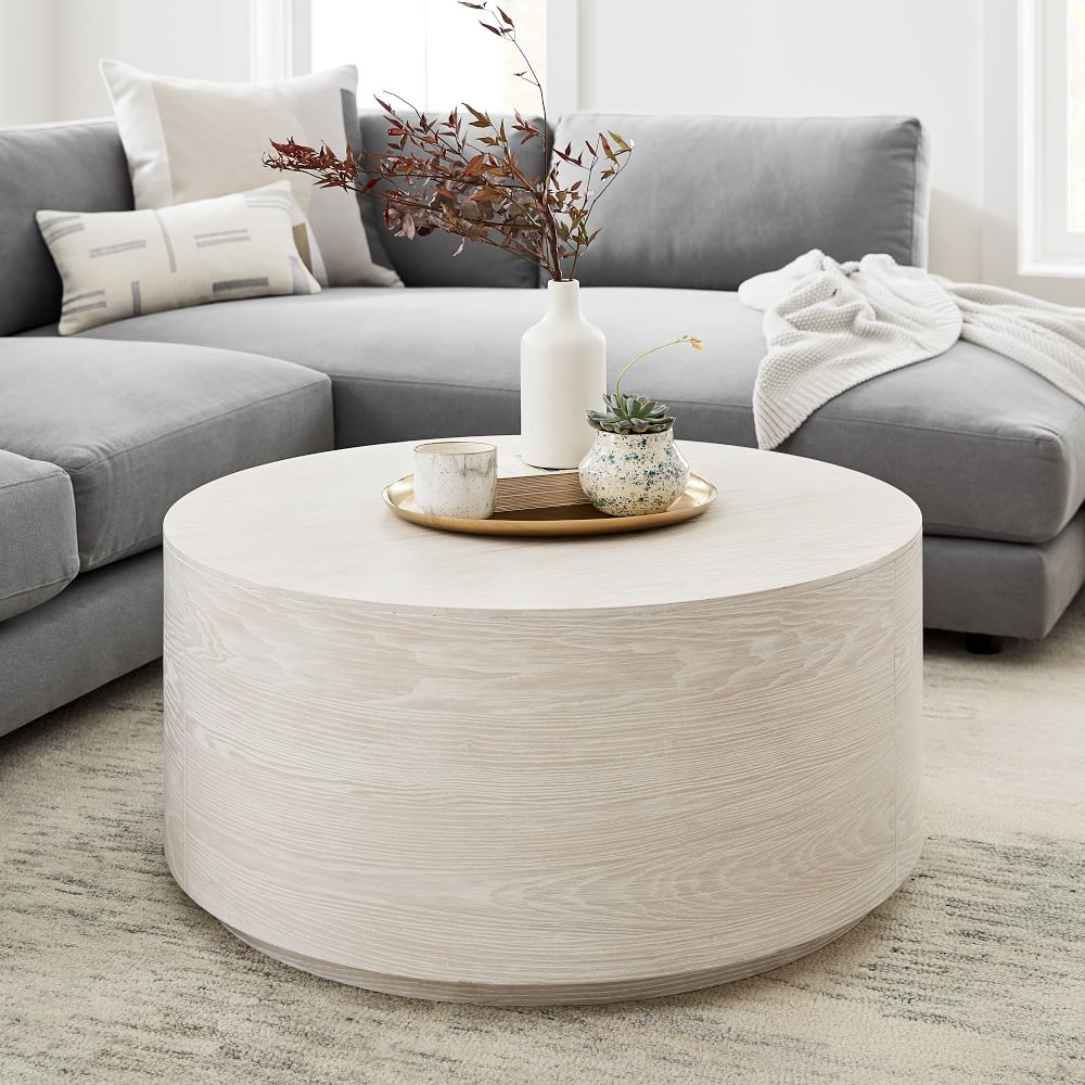 Drum Coffee Table, 36", Cool Walnut | West Elm