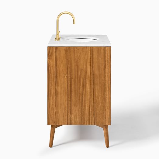 Mid Century Single Bathroom Vanity Acorn W bath vanity in white with cultured marble vanity top in white with white basin. mid century single bathroom vanity acorn