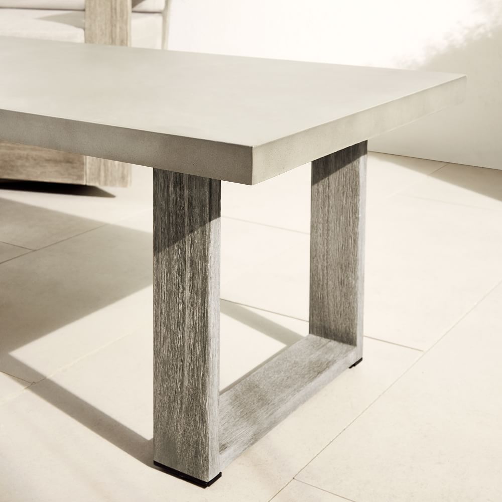 Concrete Outdoor Coffee Table Weathered Wood West Elm   Concrete Outdoor Coffee Table Weathered Wood Z 