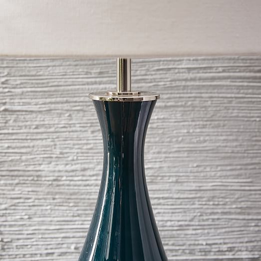West Elm Rejuvenation Colored Glass Table Lamp Tall Celestial Blue Coordinates with west elm's votive and tealight candles (sold separately). rejuvenation colored glass table lamp
