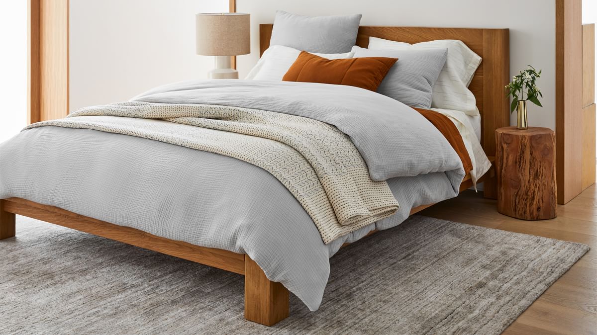 Dreamy Gauze Cotton Duvet, King Sham, Light Sienna West Elm