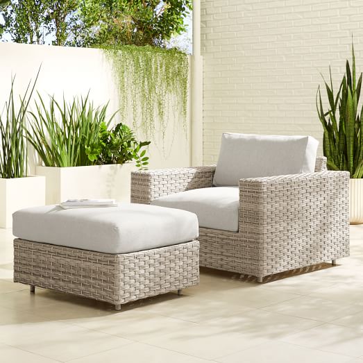 Urban Outdoor Lounge Chair Ottoman Set