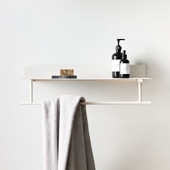 Shop Floating Lines Hanging Shelf, White, 24" from West Elm on Openhaus