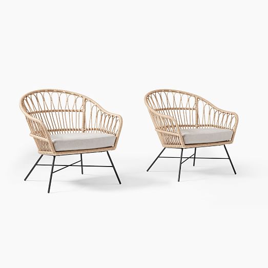 Palma Outdoor Rattan Lounge Chair Set, Patio Chair Sets Of 2