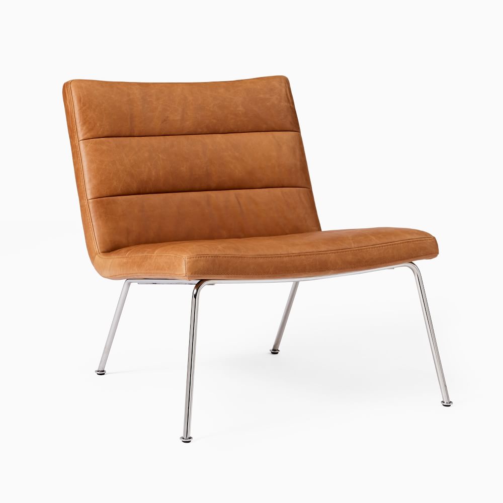 Angus Leather Slipper Chair Sesame West Elm Angus Leather Slipper Chair Sesame West Elm
