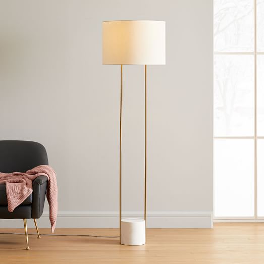 Kids Floor Lamp / Director Floor Lamp Pottery Barn Kids - White linen lamp shade is included.