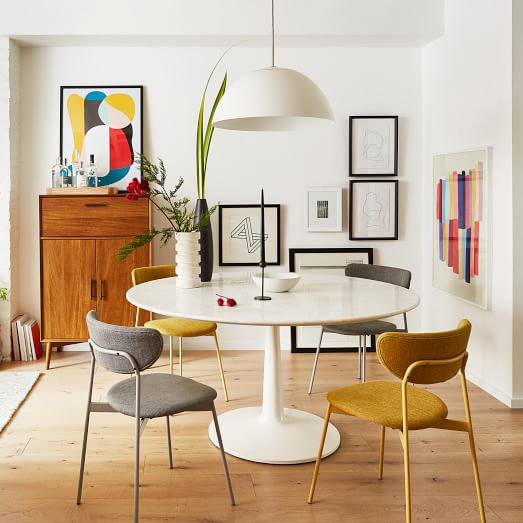Mid Century Modern Petal Upholstered, Mid Century Modern Dining Room Chairs