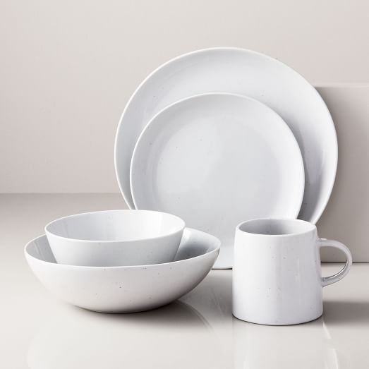 white stoneware plates