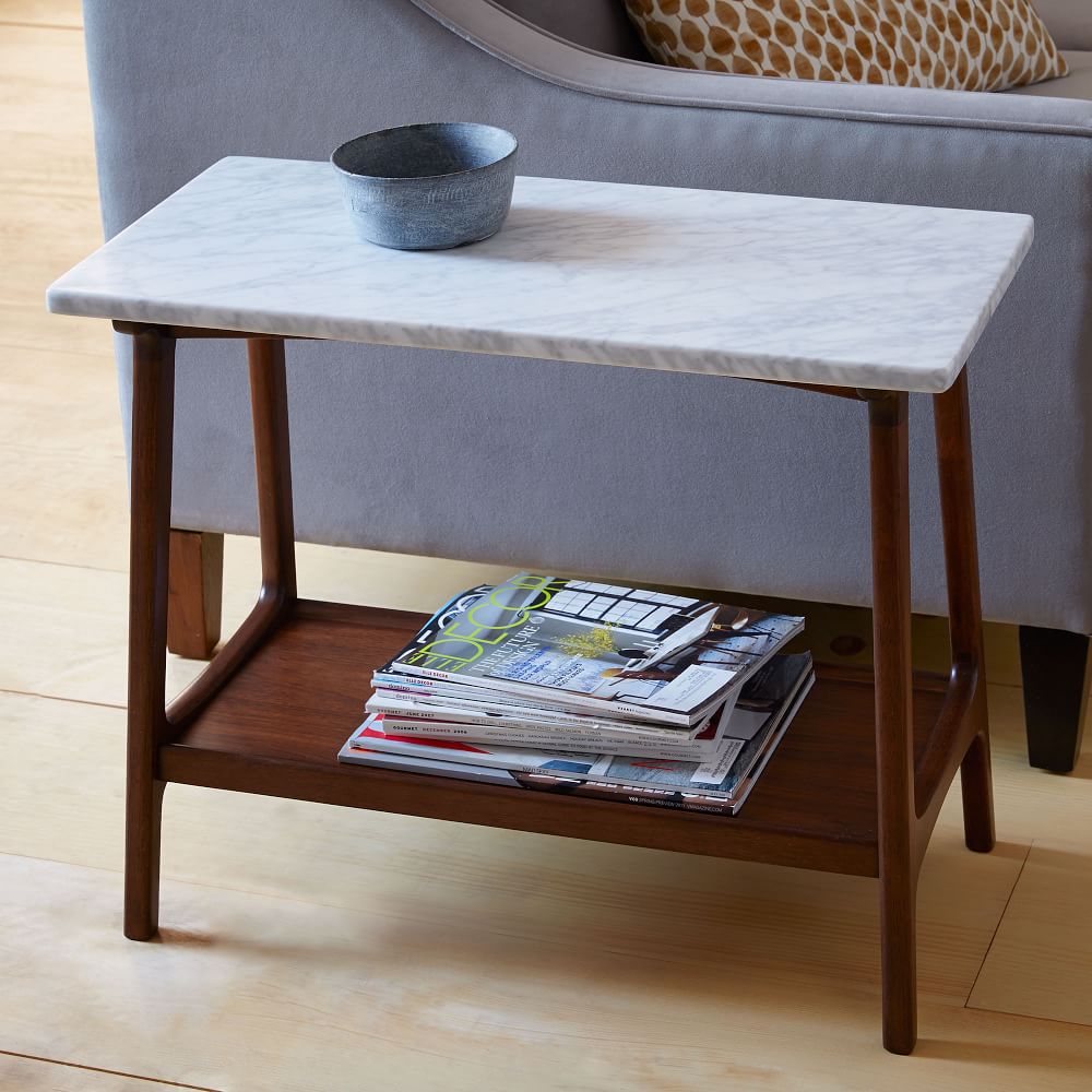 Reeve Mid-Century Side Table - Marble | West Elm