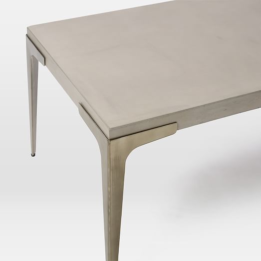 Brass Concrete Coffee Table, Concrete Top Coffee Table West Elm