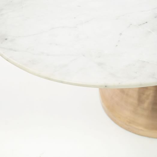 Silhouette Pedestal Round Dining Table, Marble Top Round Table 60