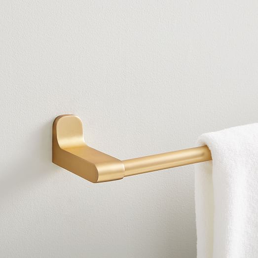 aged brass towel bar