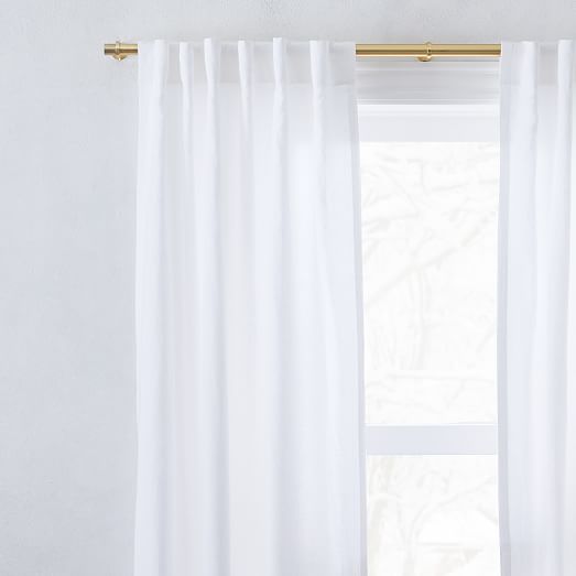 European Flax Linen Curtain White, White Gold Curtains