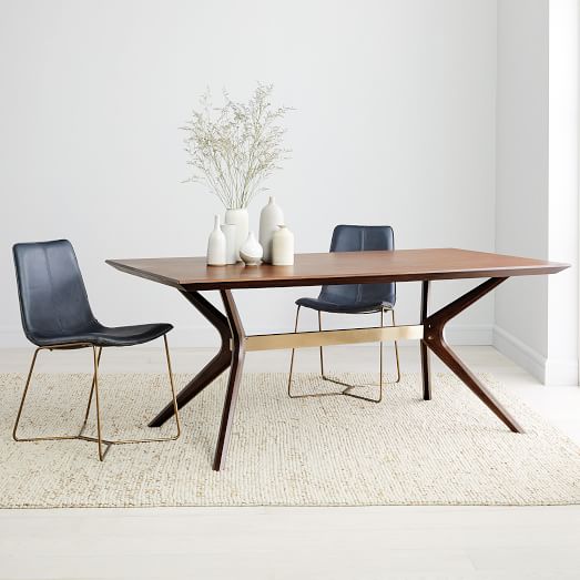 West Elm Dining Room Table And Chairs, Cast Trestle Dining Table