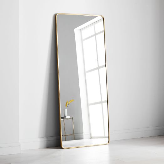 Modern Streamline Rounded Edge Floor Mirror