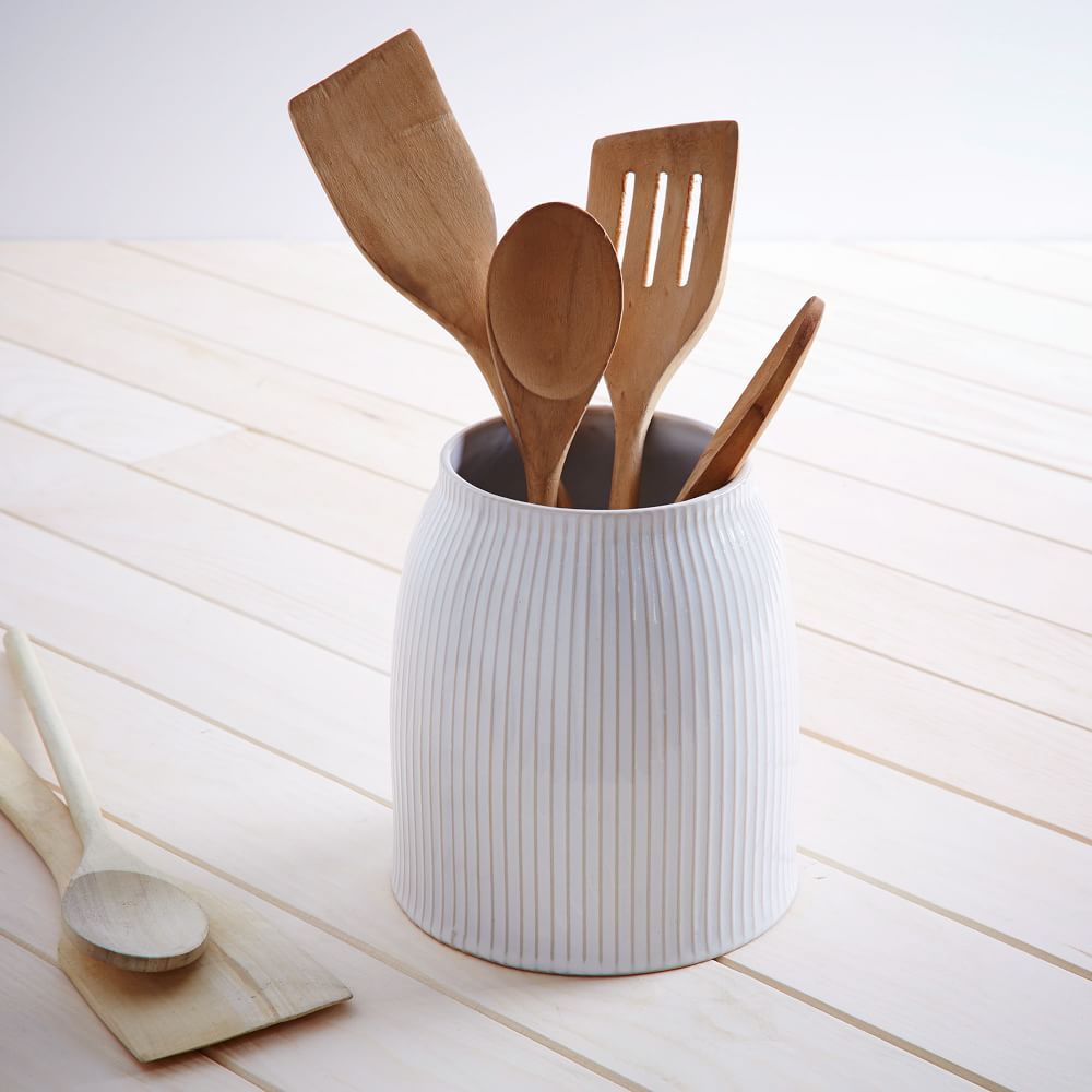 Textured Utensil Crock, Kitchen Storage Solutions West Elm