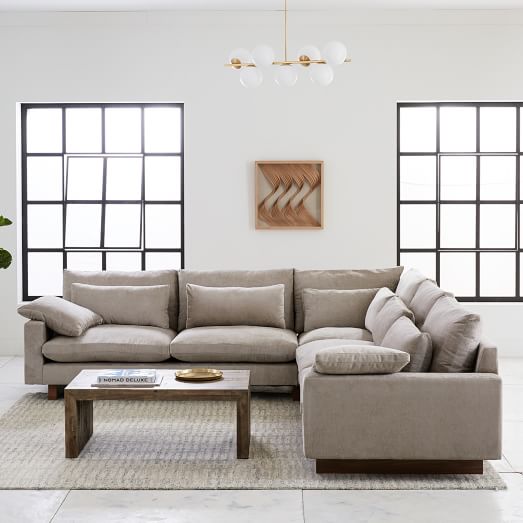 Harmony 3 Piece L Shaped Sectional, L Sectional Sofa