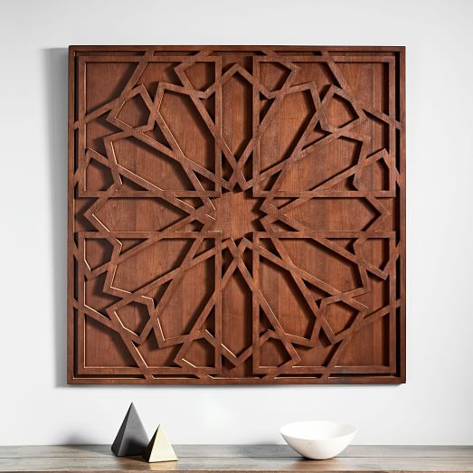 Graphic Wood Wall Art Russet