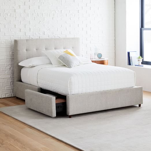 Grid Tufted Storage Bed