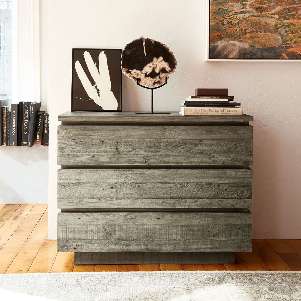 Emmerson® Modern Reclaimed Wood 3Drawer Dresser Stone Gray West Elm