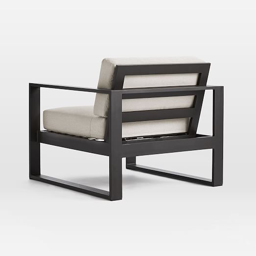 Portside Aluminum Outdoor Lounge Chair, Black Aluminum Outdoor Furniture