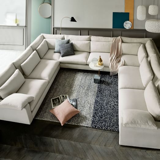 Modular Harmony Sectional Extra Deep, Extra Wide Leather Sofa