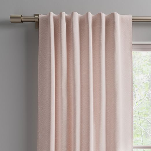 Cotton Canvas Fragmented Lines Curtains, Blush Colored Curtains