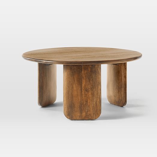 Anton Solid Wood Coffee Table Round, Solid Round Coffee Table