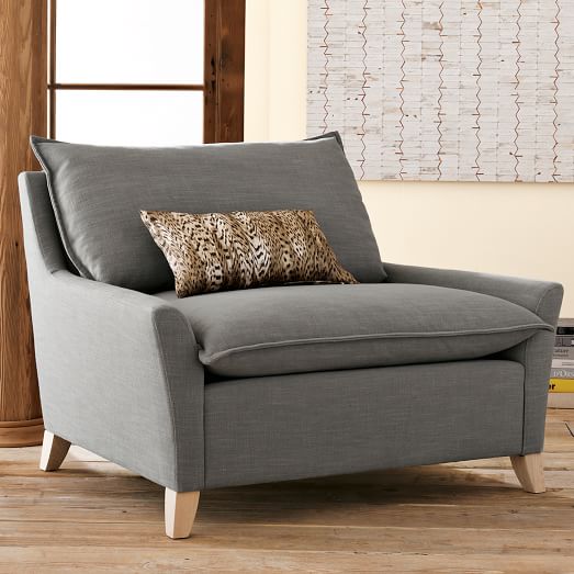 Down Chair And Ottoman 54 Off, Grey Leather Chair And A Half With Ottoman