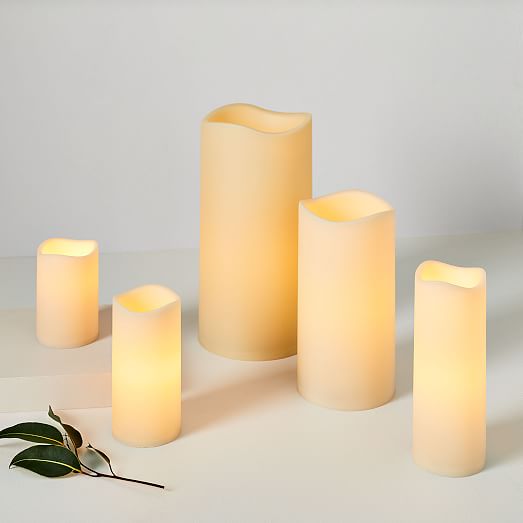 Indoor Outdoor Flickering Flameless, Battery Operated Outdoor Candles With Timer