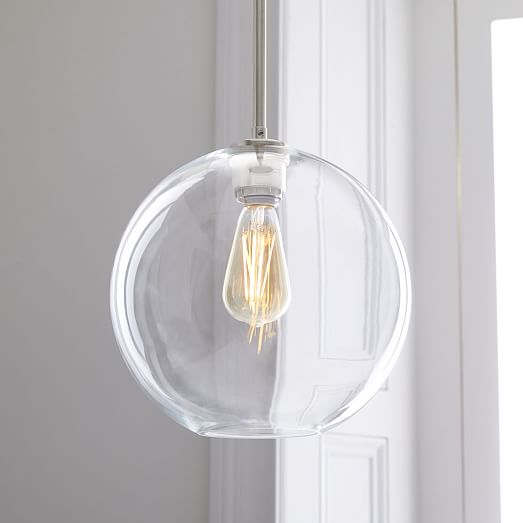Sculptural Glass Globe Pendant Clear, Clear Pendant Light Replacement Shades