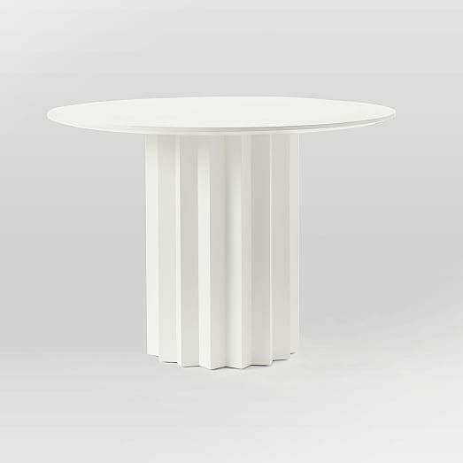 west elm white round dining table