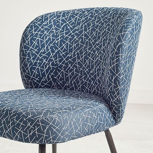 Blue Patterned Dining Chairs, Blue Patterned Upholstered Dining Chairs