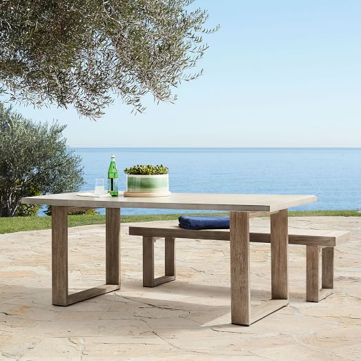 Concrete Outdoor Dining Table, Narrow Patio Table