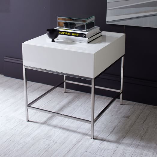 White Lacquer Night Table Clearance 60 Off Ingeniovirtual Com White Lacquer Night Table Clearance 60, Lacquer Side Table With Drawer