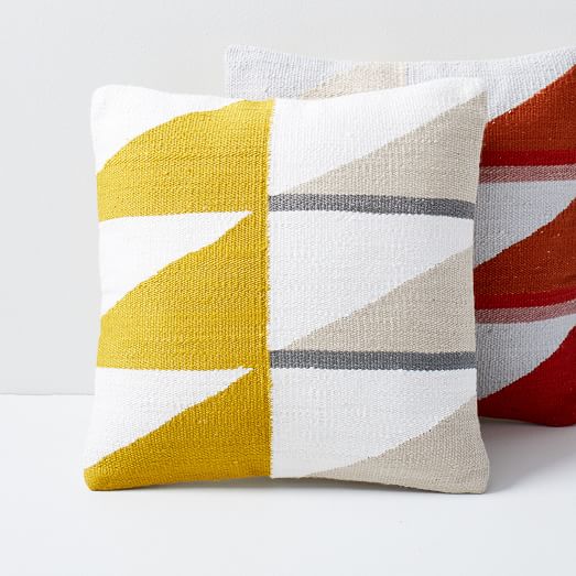 west elm yellow pillow