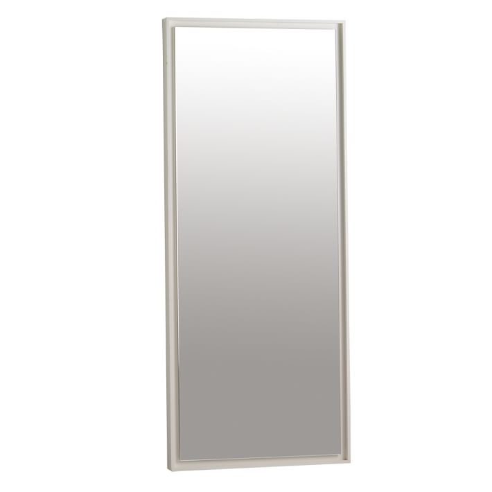 Shop Floating Wood Floor Mirror - White Lacquer from West Elm on Openhaus