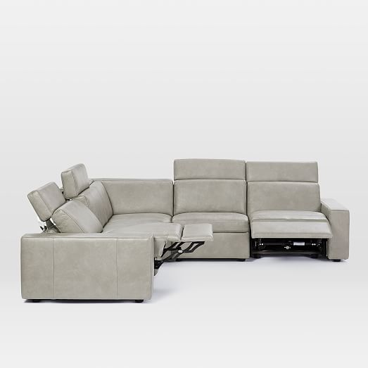 L Shaped Leather Reclining Sectional, Nevio 6 Pc Leather L Shaped Sectional Sofa