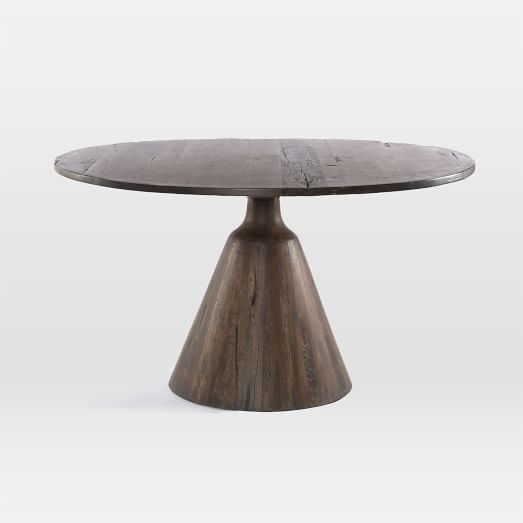 Reclaimed Wood Pedestal Dining Table, Pedestal Farm Table