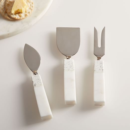 Edge Marble Terazzo Cheese Knives Set Of 3