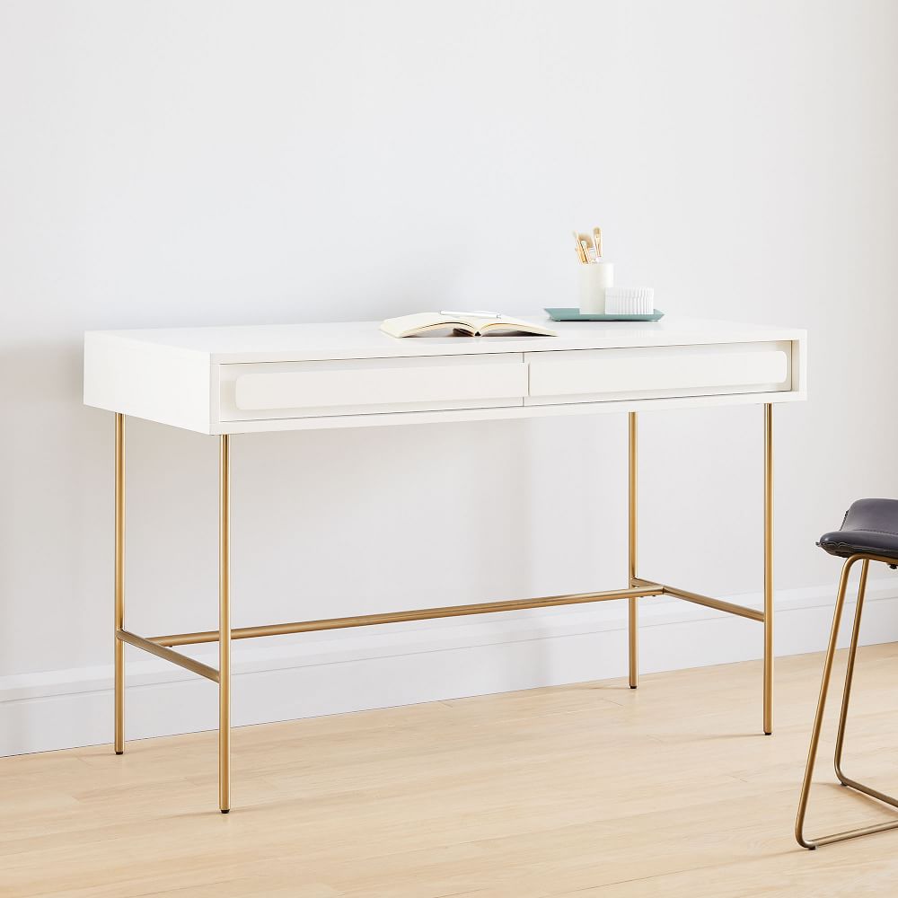 Gemini Desk White Lacquer