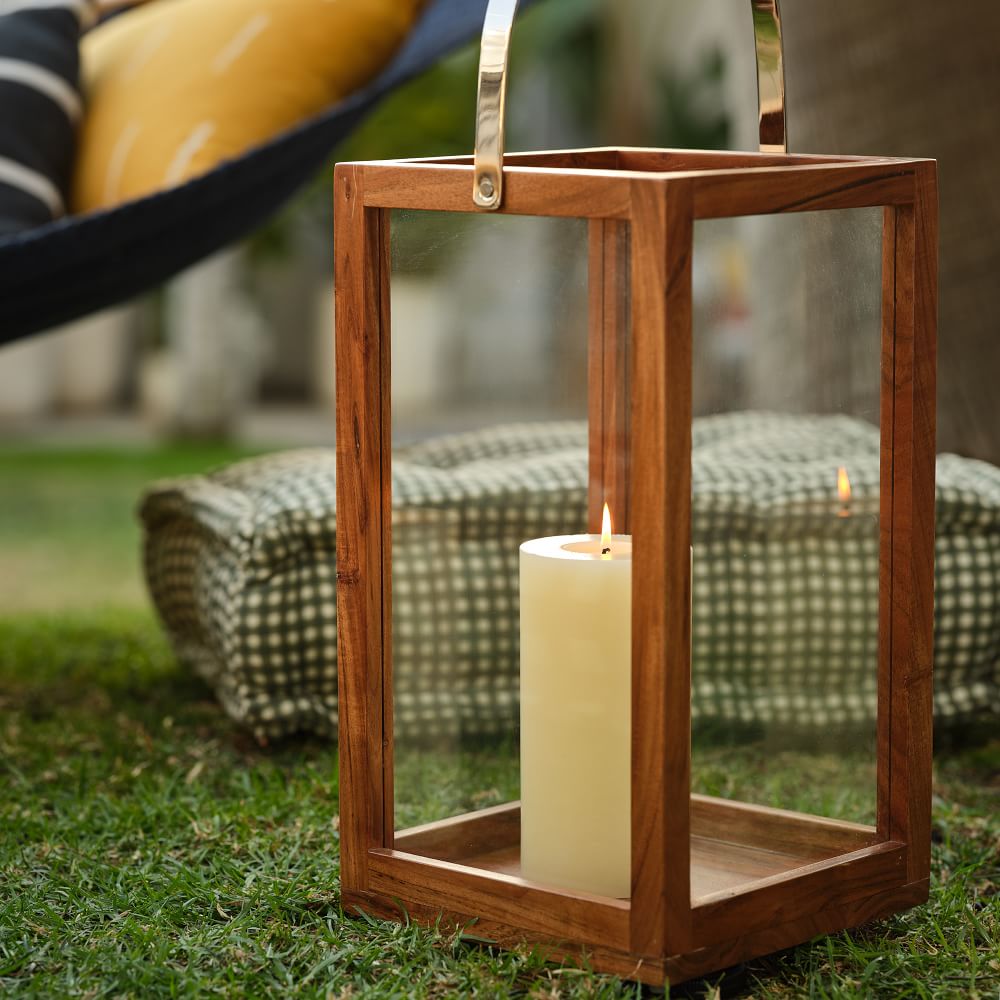 Simple Mango Wood Lanterns West Elm