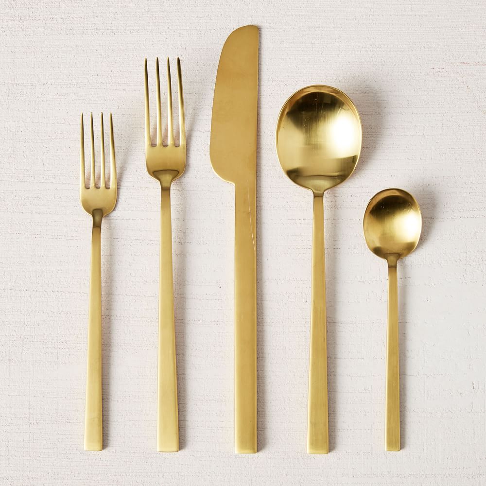 Smith Stainless Steel Flatware Gold West Elm