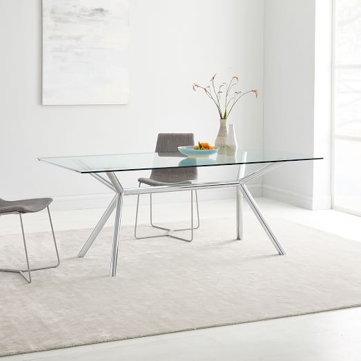 Chrome Trestle Dining Table