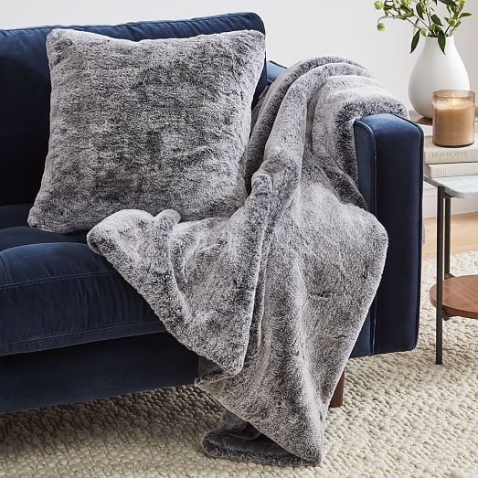 west elm faux fur pillow